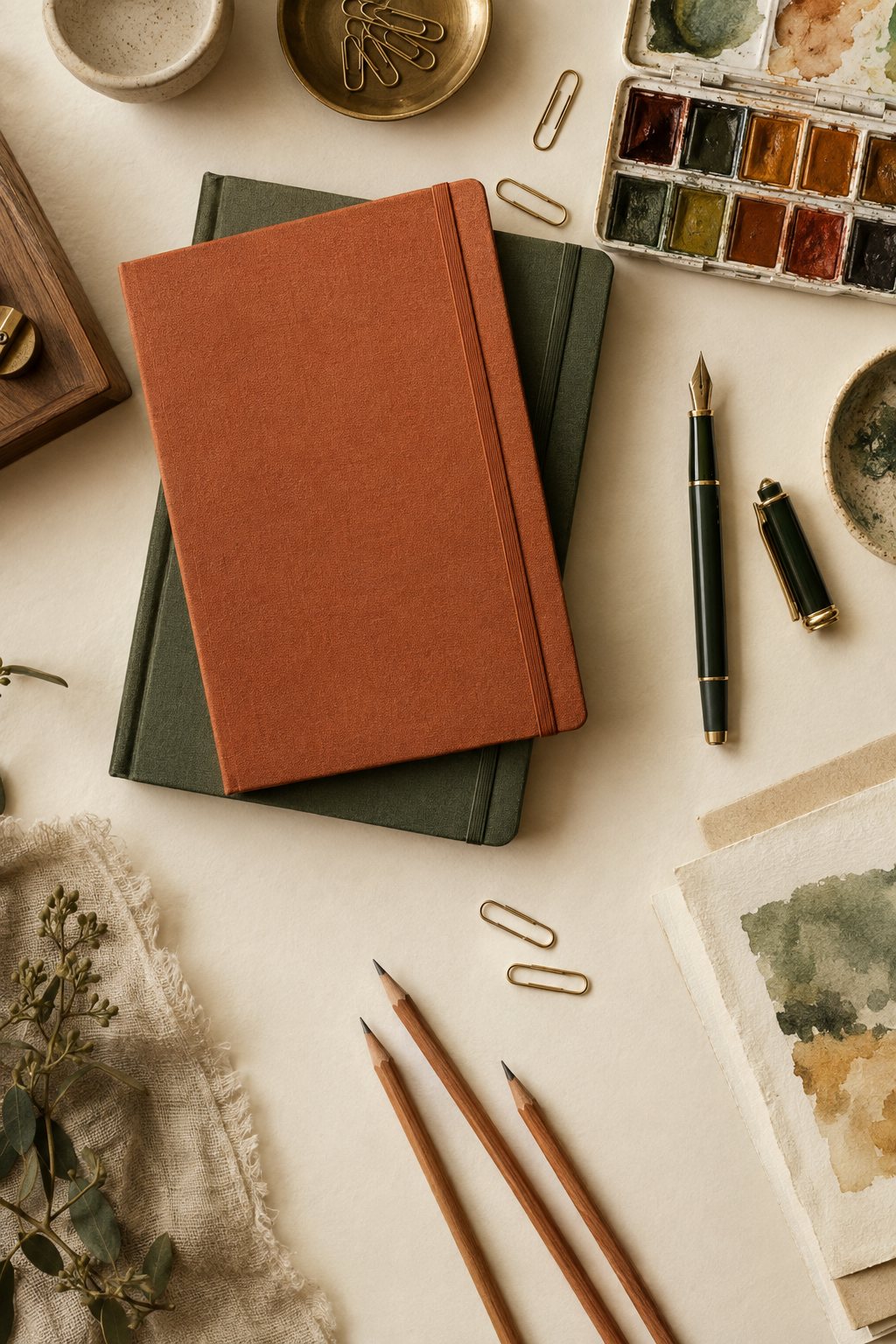 Cuadernos y plumas