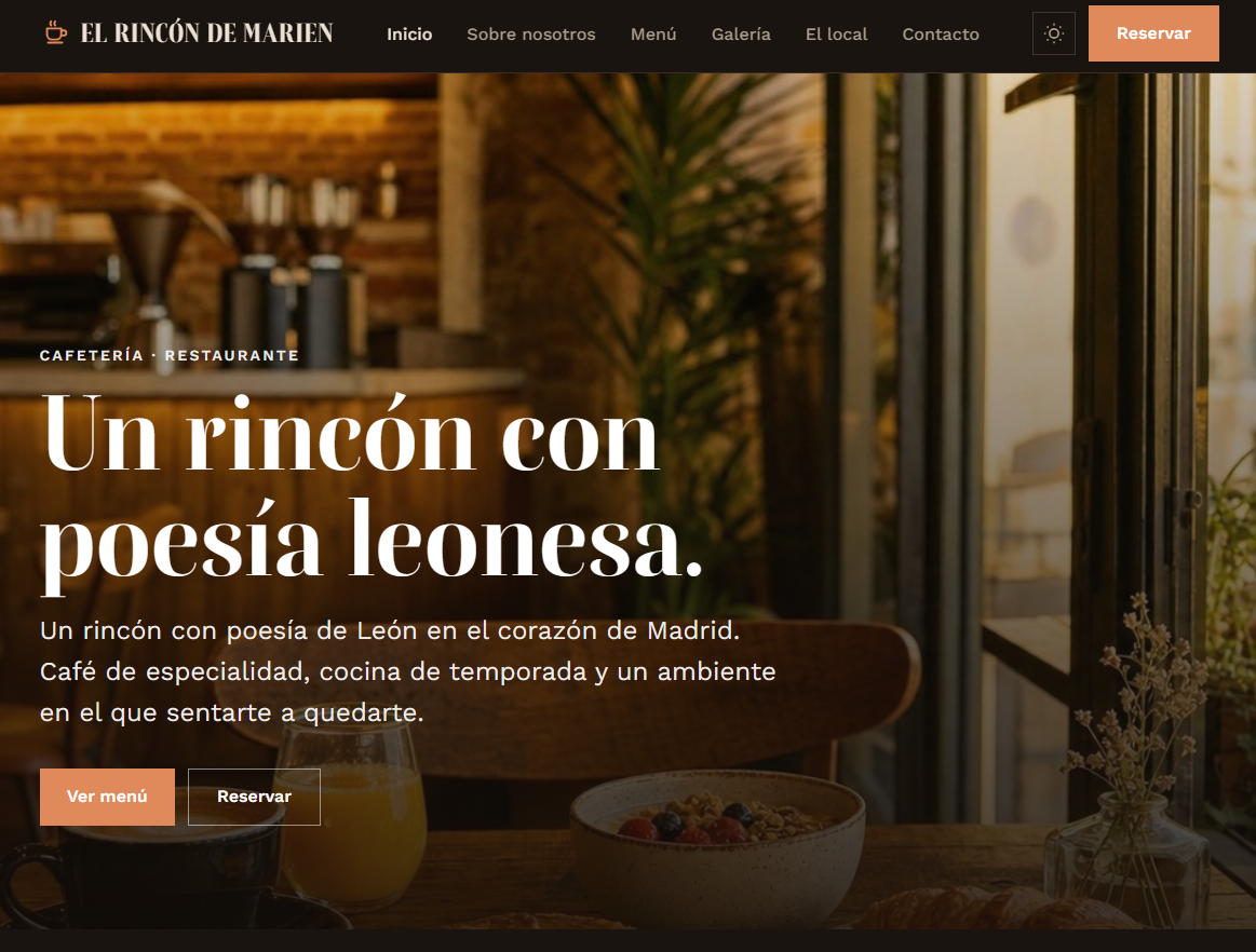 Ejemplo Web Cafetería